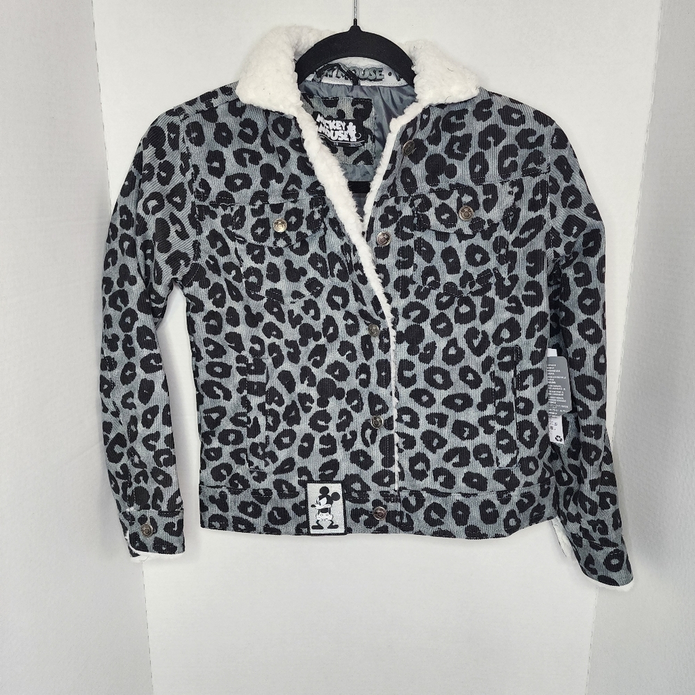 Disney Kids Pea Coat with Leopard Print